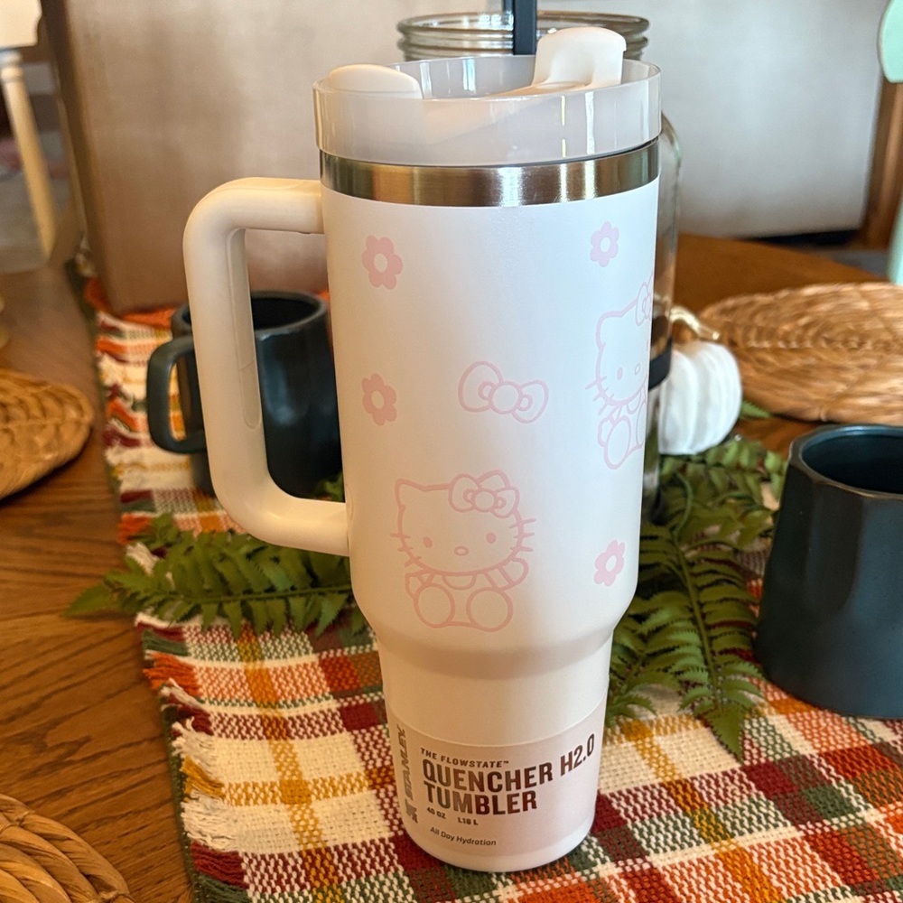 Stanley White Tumbler with Pink Accents